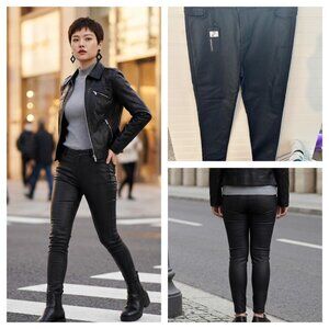 Black polyester pants NWT large